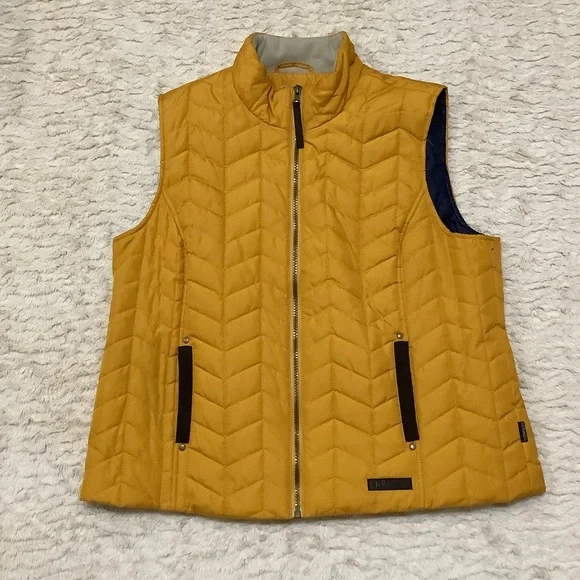 G.H. BASS & CO. Quilted Light Puffer Vest in Marigold Yellow - Size XLP - Picture 1 of 11